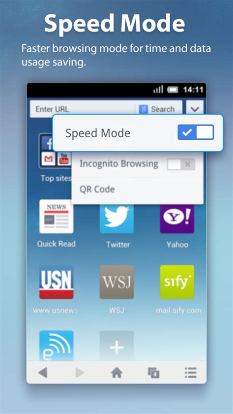 You can open several windows at once, save the pages you need. UC Browser Mini APK