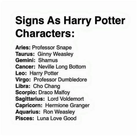 Zodiac Signs And The Character Harry Potter Amino