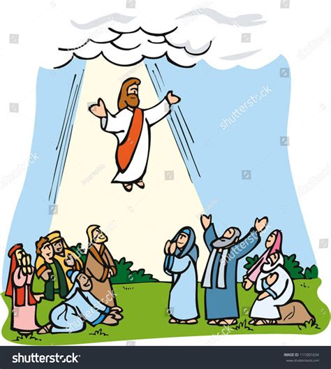 Ascension Jesus He Taken Heaven His Stock Vektor Royaltyfri 111001634