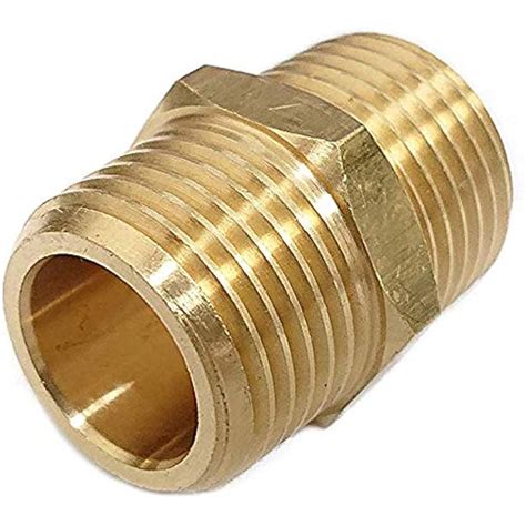 34 X Npt Brass Hex Nipple Male Pipe Adapter Industrial And Scientific