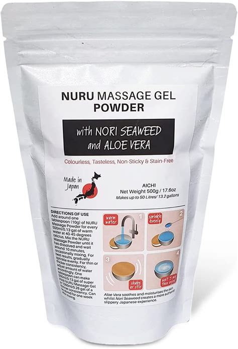 Nuru Massage Gel Powder G Resealable Sachet Nori Seaweed And Aloe Vera Made In Japan