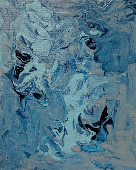 Squiggle Series Blue By Trisha Pena Painting Acrylic Original