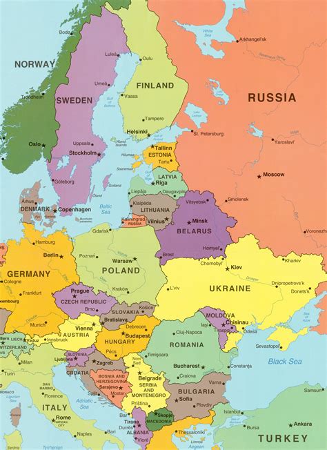 Printable Map Of Europe With Countries