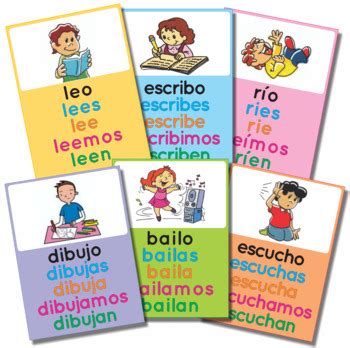 Flashcards Spanish Present Indicative Verbs Verbos Presente