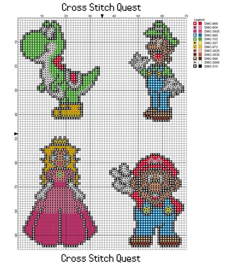 Super mario world cross stitch floss list. Free Mario Cross Stitch Pattern Princess Peach, Luigi ...