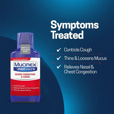 Congestion And Cough Liquid Mucinex Fast Max Severe Congestion And Cough Liquid 6 Fl Oz