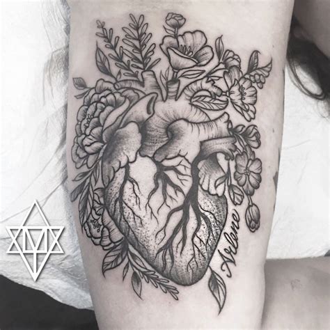 Afbeeldingsresultaat Voor Anatomically Correct Heart Flowers Tattoo