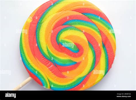 Natural Looking Lollipop On White Background Stock Photo Alamy