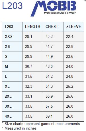 Meta Lab Coat Size Chart