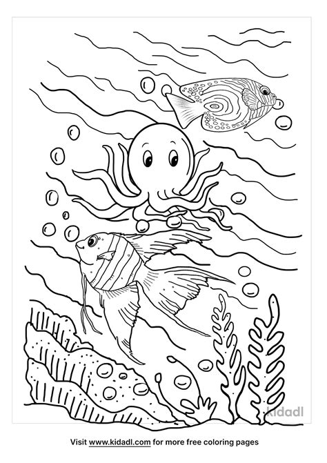 Easy Kid Ocean Scene Coloring Pages