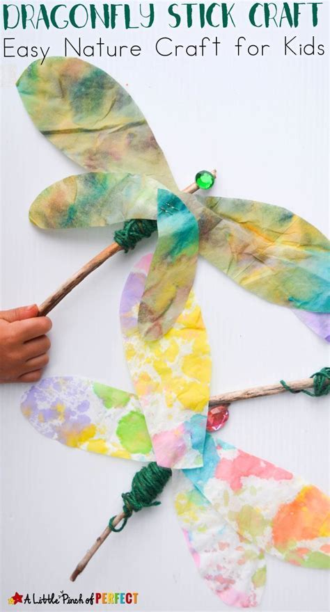 Beautiful Dragonfly Stick Craft Easy Nature Craft For Kids In 2020