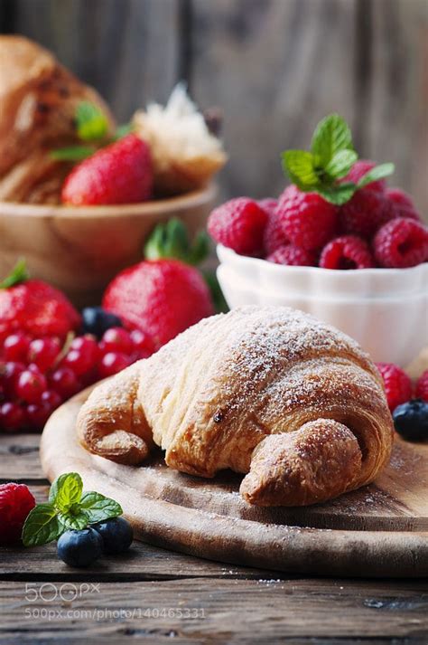 Fresh Croissant With Mix Of Berry Goes Great Together With Forskolin