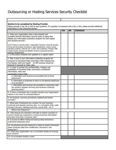 Free Security Checklist Templates In Google Docs Ms Word Pages
