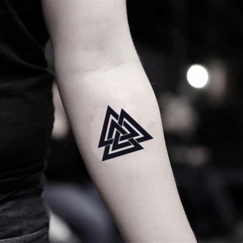 Three Triangles Temporary Tattoo Sticker Ohmytat Forearm Band
