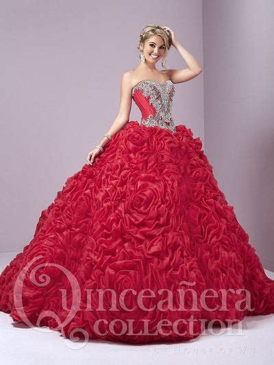 Ruffled Strapless Quinceanera Dress By House Of Wu 26800 Abc Fashion