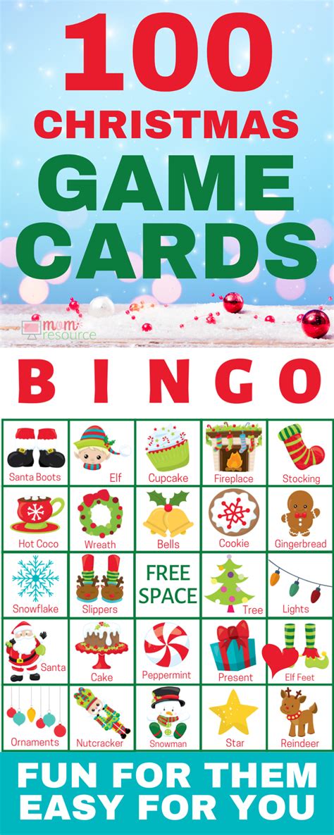 Printable Christmas Bingo Cards For Large Groups