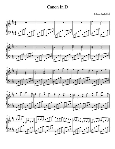 This interactive piano sheet music will help you to learn how to play 'canon in d' step by step. Canon In D Sheet music for Piano (Solo) | Musescore.com