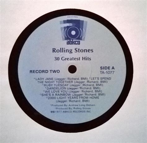 The Rolling Stones Greatest Hits Vol Ii 1977 Label Variant Vinyl
