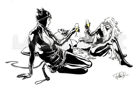 Catwoman And Blackcat Champagne Cheers Catwoman Dc Comics