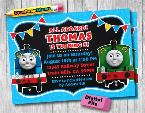 Ideas For Thomas And Friends Birthday Invitations Home Family Style And Art Ideas