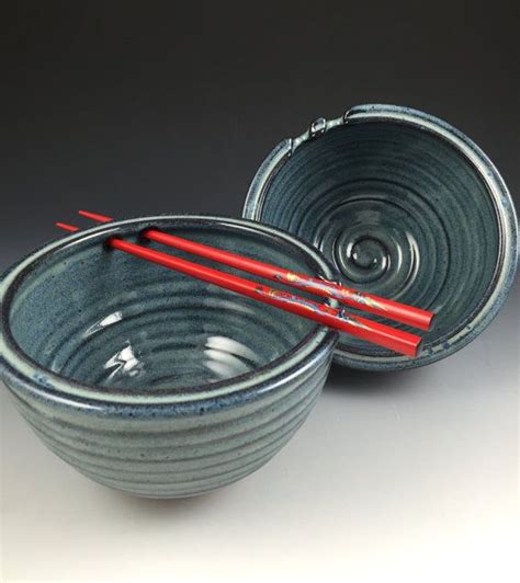 Rice Bowl Set Pair Of 2 Handmade Bowls Pho Bowls Noodle Etsy
