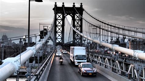 Banco de imagens ponte tráfego cidade Nova york Ponte suspensa