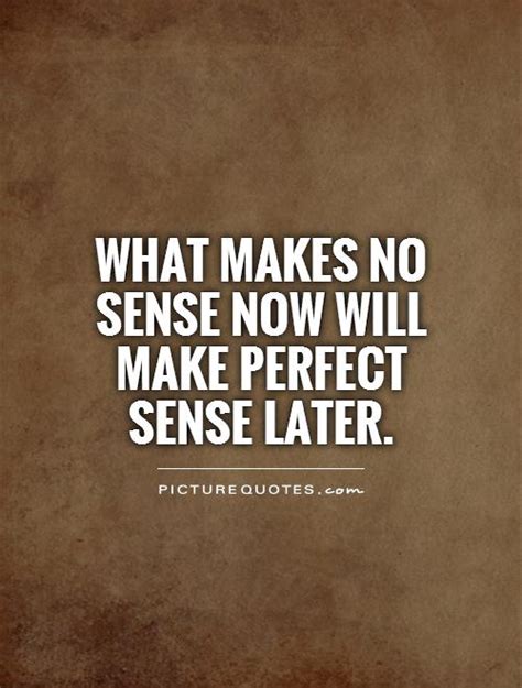 What Makes No Sense Now Will Make Perfect Sense Later Picture Quotes