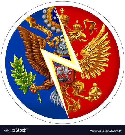 Conceptual Sign Usa Vs Russia Confrontation Vector Image