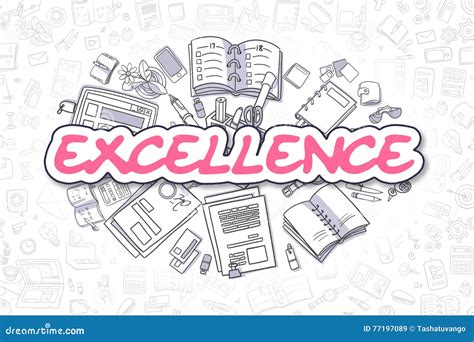 Excellence Cartoon Magenta Text Business Concept Stock Illustration