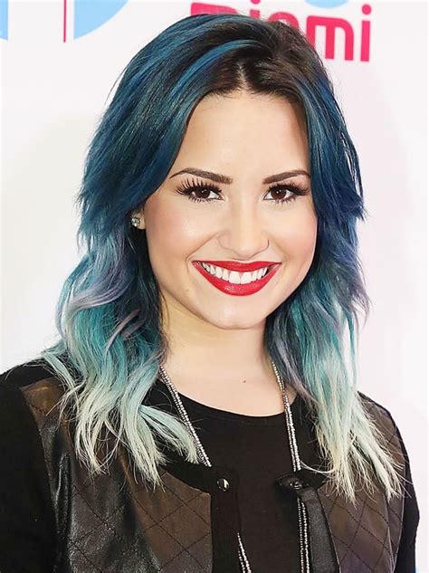 Demi lovato straight blue choppy layers, ombré, sideswept. Blue Ombre | Demi Lovato's Ever-Changing Hair Color | Us ...
