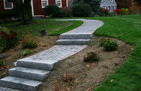 Curved Walkway With Granite Steps In Georgetown Artistic Landscapes