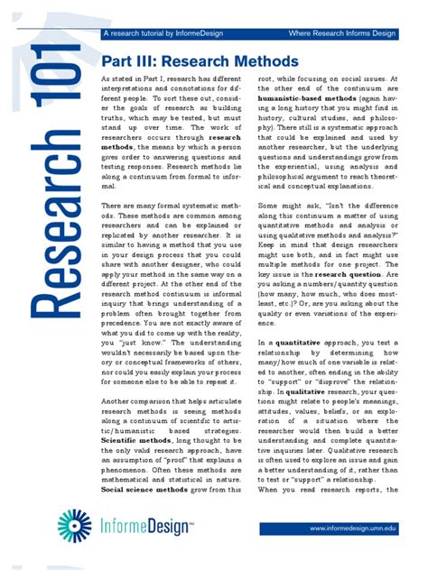 Research 101 Part Iii Pdf Question Experiment