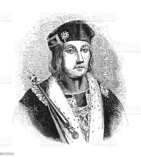 Portrait Of Henry Vii King Of England Vintage Engraved Illustration