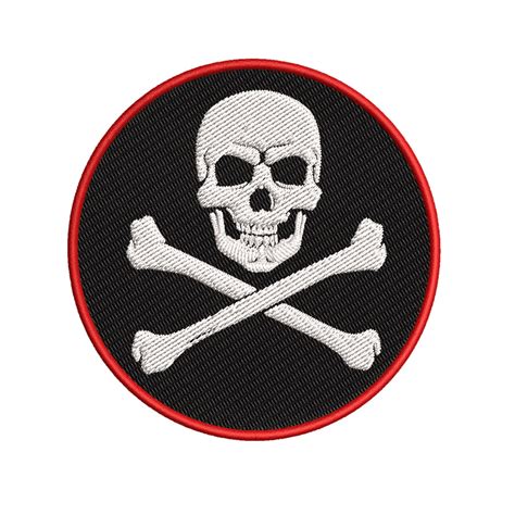 Jolly Roger Pirate Patch Iron On Embroidered Skull Crossbones Etsy