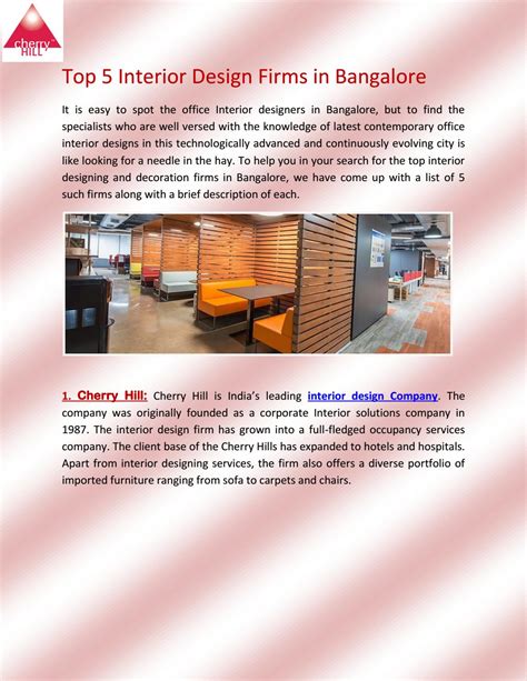 Top 5 Interior Design Firms In Bangalore By Cherry Hill Issuu