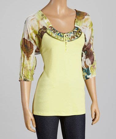 Home Page Zulily Tops Floral Sleeve Scoop Neck Top