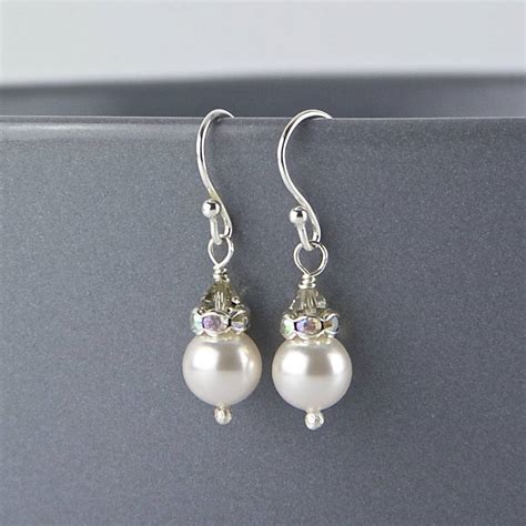 Sterling Silver Pearl Drop Earrings By Gama Weddings