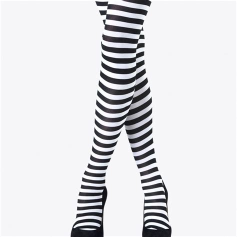 Two Toned Horizontal Stripes Tights Striped Tights Horizontal Stripes Sheer Tights