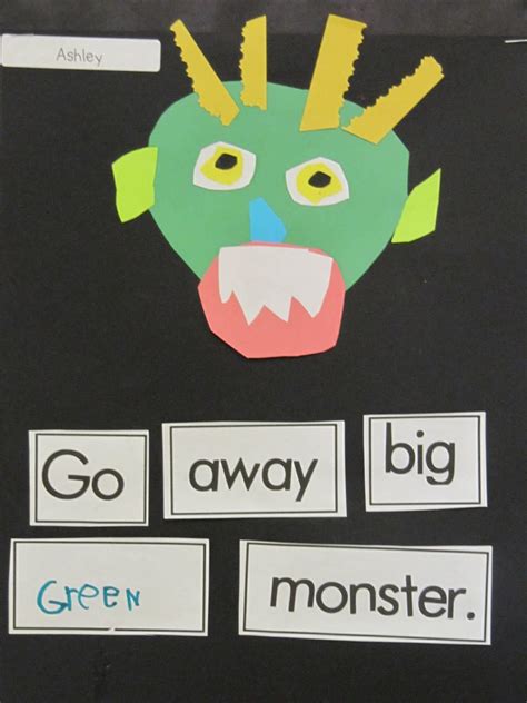 This Project Goes With The Book Go Away Big Green Monster By Ed