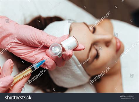 Doctor Gives Injection Into Womans Cheekbone Stock Photo Shutterstock