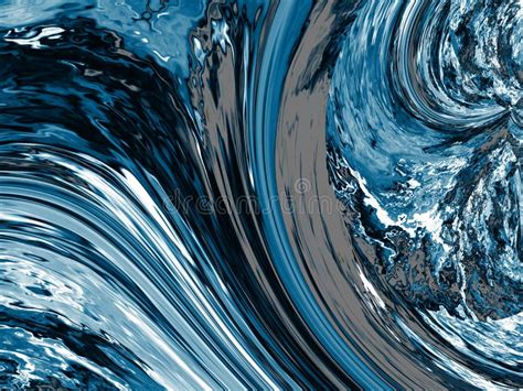 Fondo Azul Abstracto Olas De Agua En El Mar Stock De Ilustración