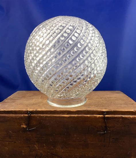 Vintage Clear Spiral Hobnail Design Mid Century Replacement Etsy Light Fixture Covers Globe