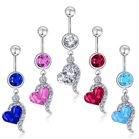 5 Colors Sexy Body Jewelry Piercing Ts For Lady 1pc Women Love Heart
