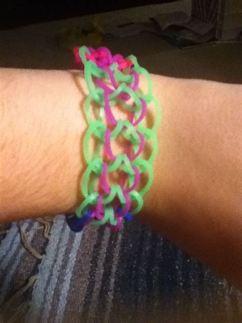 Dragon Scale Rainbow Loom Bracelet Made With Fork Rubber Band Bracelet