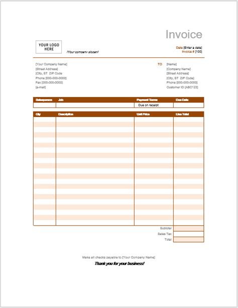Download Word 2007 Invoice Template Free Download Pics Invoice