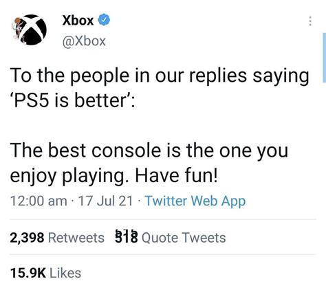 Xbox Twitter Mentions Ps5 Rplaystation