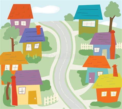 The Neighborhood Stock Vector Illustration Of Happy 44011145