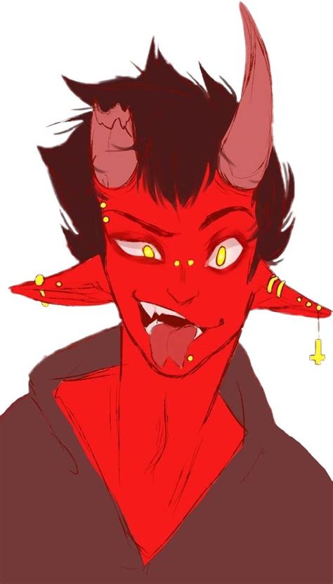 Anime Otaku Animeboy Demon Evil Satan Red Horns Brown Monster Prom Demon Art Demon Drawings