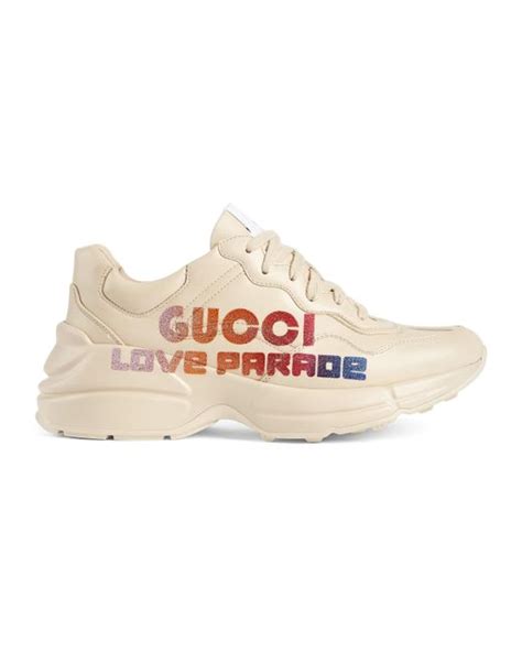 Gucci Leather Rhyton Love Parade Sneaker In White Lyst Uk