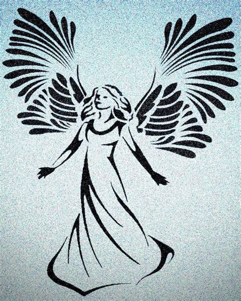 Guardian Angel Stencil Mylar Religious Angels Stencils Etsy